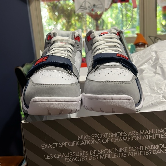 Mens Air Trainer 1 Navy and Gray Sneakers - Picture 6 of 7